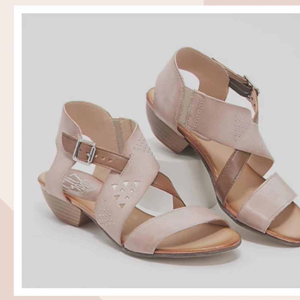 Miz Mooz Leather Heeled Sandals Cienna Color Pearl Size 39